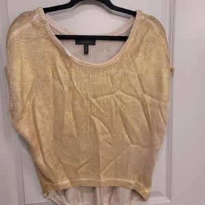 Gold sweater like high low shirt